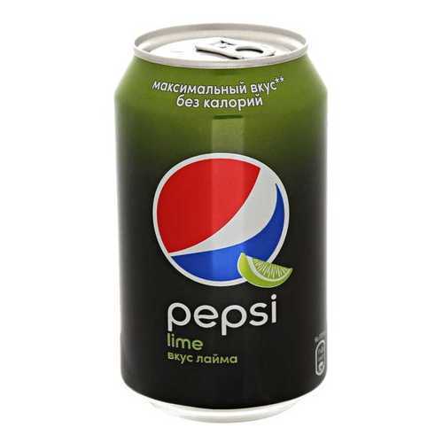 Напиток Pepsi Lime газированный ж/б 0.33 л упаковка 12 шт в ВкусВилл