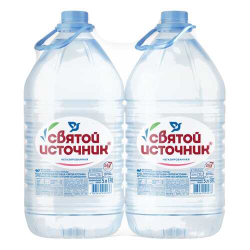 Вода питьевая Святой источник негазированная 5л/2 в ВкусВилл