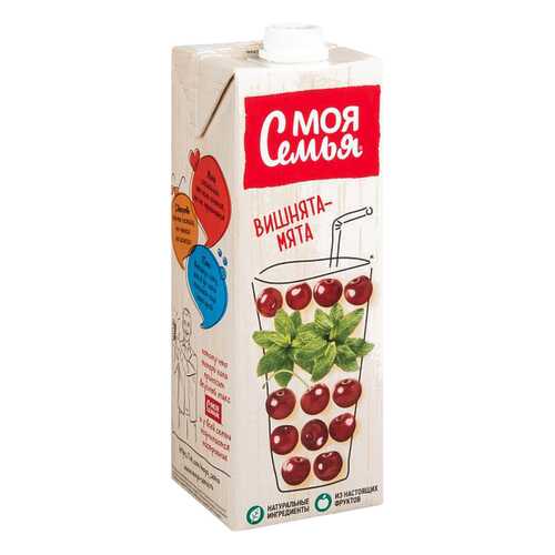 Напиток сокосодержащий Моя Семья вишнята-мята 0.95 л в ВкусВилл