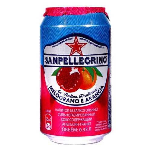 Напиток сокосодержащий San Pellegrino со вкусом граната и апельсина, 0,33 л а/б по 6шт в ВкусВилл