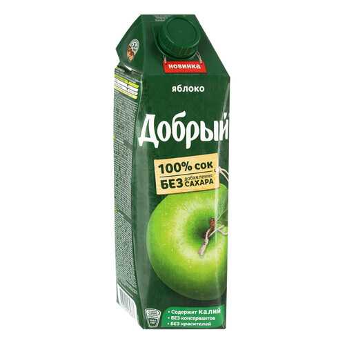 Сок ДОБРЫЙ Яблоко T-Pack 1л*4 шт в ВкусВилл